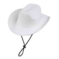 thumbnail image 2 of RYDCOT Packable Straw Fedora Hat Panama Sun Summer Beach Hat Cuban Trilby Men Women 56-58cm White, 2 of 3