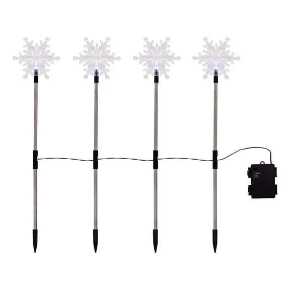 LumaBase Battery Operated Snowflake Lawn Lights - (set of 4)