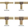 thumbnail image 3 of Conector de Manguera de Latón JAMW en Forma de T 3 Vías para Combustible Aire Agua Aceite 6mm 8mm 10mm 12mm Sencillez, 3 of 5
