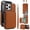 Brown, variant on Allytechgroup Wallet Case for iPhone 14 Plus, Built-in Card Holder & Shoulder Strap & Wrist Strap Slim Shockproof Protective Full Body Cover Bumper for iPhone 14 Plus, Rosegold