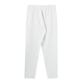 thumbnail image 6 of Men's Linen Trousers Lightweight Summer Drawstring Elastic Waist Slim Fit Long Casual Beach Holiday Yoga Comfortable Pants, 6 of 6