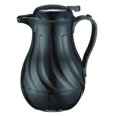 Update International Swirl Push-Button Top High Impact Plastic Coffee Carafe Black, 20 oz. | 1/Each