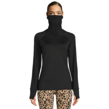 

ClimateRight by Cuddl Duds Women s Plush Warmth Base Layer Thermal Top with Detachable Gaiter