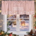 thumbnail image 5 of Merry Christmas Valance Curtain for Windows Winter Snowflake Pink Curtain Valances Short Window Treatments Panels for Kitchen Bathroom Laundry Room Basement 60 x 14 Inch, 5 of 7