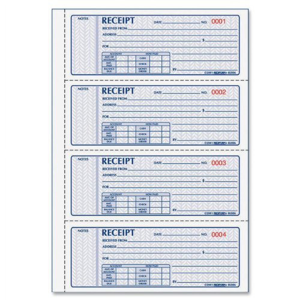 Money Receipt Book, 7 X 2 3/4, Carbonless Triplicate, 100 Sets/book