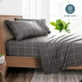 thumbnail image 2 of Juego de Sábanas Ultra Suaves Bare Home Colección Premium 1800 4 Piezas Tamaño Queen Cuadros Modernos Gris/blanco, 2 of 7
