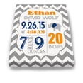thumbnail image 2 of Personalized Canvas Birth Announcement Nursery Decor Gift, Elephant Design, Custom Name, Date, Weight & Length, Unique Boys & Girls Baby Shower Wall Art Presents, Color Gray # 6, Size - 8X10, 2 of 5