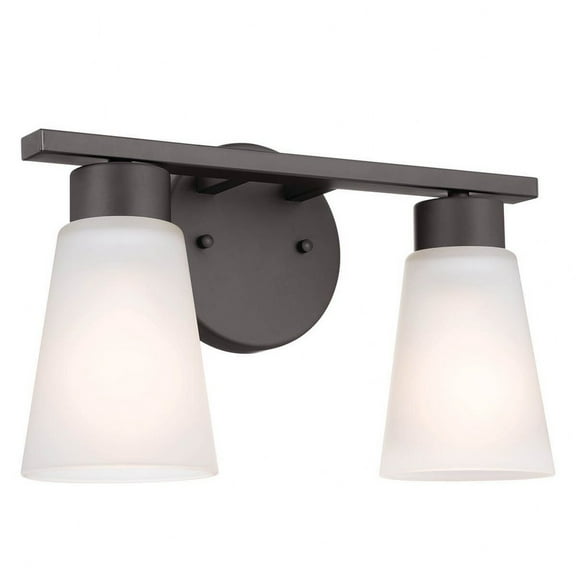 2 Light Vanity Light in Soft Modern Style-8 inches Tall-Olde Bronze Finish Bailey Street Home 147-Bel-4802567
