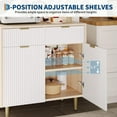 thumbnail image 4 of Danolapsi Fluted Sideboard Buffet Cabinet with Storage,Farmhouse Kitchen Pantry with Adjustable Shelves,Modern Coffee Bar Cabinet with 2 Drawers,Wood Buffet Console Table for Dining Room Kitchen, 4 of 9