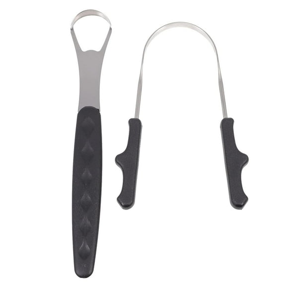 Metal Cleaner 1 Set Stainless Steel Tongue Scraper Metal Tongue Brushes Reusable Oral Care Tongue Cleaners Bad Breath Odor Eliminator Tools for Oral Cleaning Black Stainless Spatula