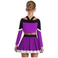 thumbnail image 2 of inlzdz Girls Cheerleading Uniform Cheer Leader Dance Crop Tops with Skirts Party Outfit 2-Piece Set Purple 8, 2 of 7