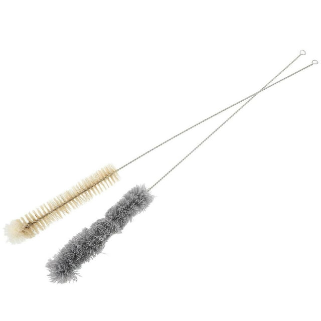 2pcs Flute Cleaning Brushes for Wind Instruments Cotton Velvet & Bamboo Fiber Maintenance Kit Lightweight Portable Accessory for Deep Cleaning