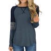 thumbnail image 1 of Blusa de camiseta con costuras en bloque de color superior para mujer FleinngHoz JD710547125, 1 of 1