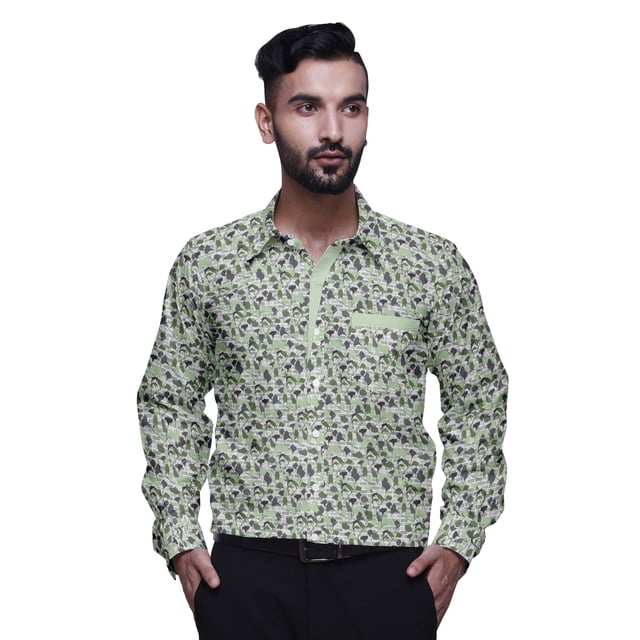 BESTMAN Slim FitShirtsFor Men Button DownLong Sleeve PrintedShirtsFor Boys