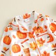 thumbnail image 6 of Cjfdfy Newborn Baby Girls Boy Halloween Satin Pajamas Romper Pumpkin Leaf Printed Long Sleeve Jumpsuit Infant Cute Halloween Holiday Fall Winter Sleepwear, 6 of 9