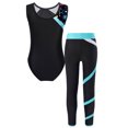 thumbnail image 2 of TTAO Kids Girls Gymnastics Yoga Dance Outfits Sleeveless Ballet Leotard with Athletic Pants Green 8, 2 of 7