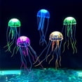 thumbnail image 1 of Decoración de acuario Medusas artificiales, 6 piezas Decoración luminosa de medusas Decoración de silicona brillante para acuario Adorno de pecera, 1 of 4