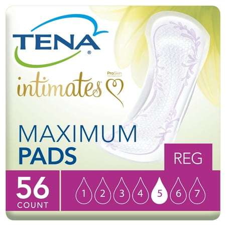 Tena Incontinence Pads for Women, Heavy, Regular, 56