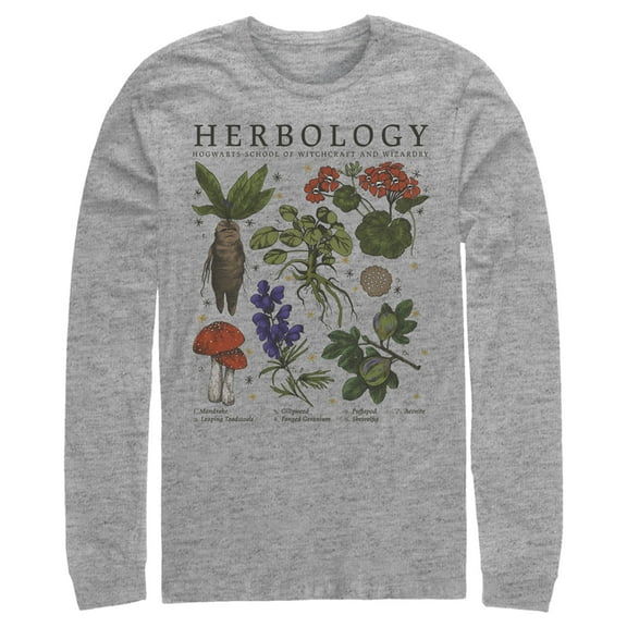 Men's Harry Potter Hogwarts Herbology Long Sleeve Shirt Athletic Heather Small