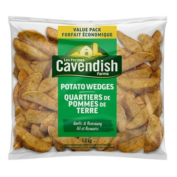 Quartiers de pommes de terre des Fermes Cavendish à l'ail et au romarin 1,8 kg