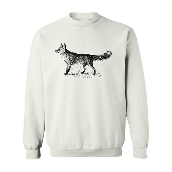 Side View Fox Sketch Sweatshirt Women -Image by Shutterstock, Female Medium