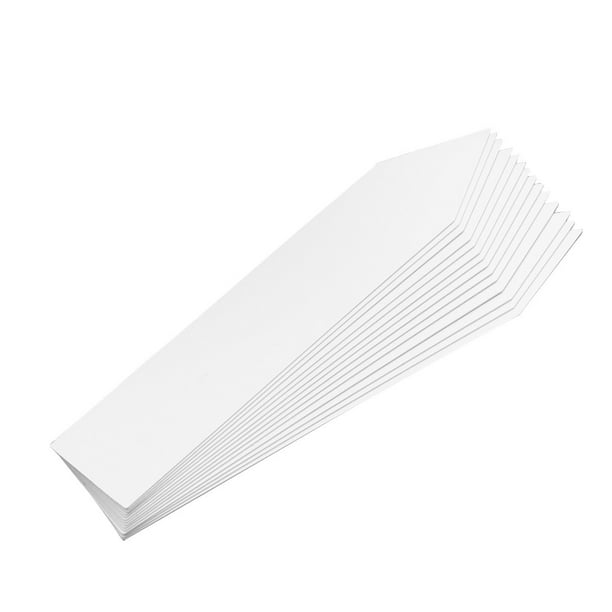 100 etiquetas de plástico para semillas de plantas de jardín, etiquetas de estaca para guardería (blanco)