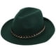 thumbnail image 1 of 1 UNID Cadena con estilo Flat Brim Hat Elegante Cadena de Jazz Sombrero Simple Sombrero de fieltro, 1 of 5