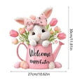thumbnail image 3 of SLYNSHome Easter Welcome Sign for Front Door Pink Bunny Wall Decor Cute Wooden Hanging Rabbit Sign for Indoor Outdoor, 3 of 5