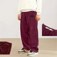 thumbnail image 4 of Kids Baby Boy Corduroy Pants Elastic Sweatsuits Pants Uniform Pants Size 9-10 Years Boys Pants, 4 of 5