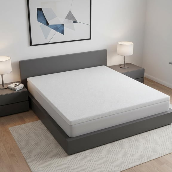 2" White Gel Memory Foam Queen Mattress Topper