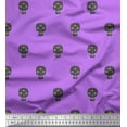 thumbnail image 1 of Soimoi Purple Rayon Crepe Fabric Tribal Skull Print Fabric by Yard 46 Inch Wide, 1 of 3