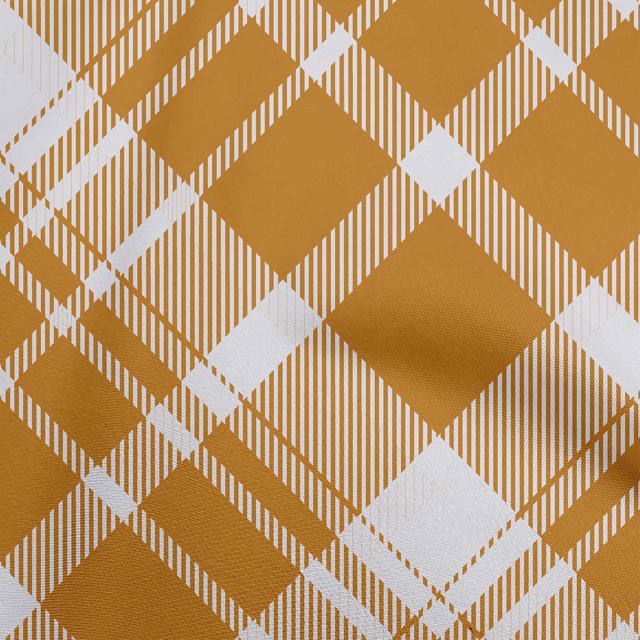 oneOone Georgette Viscose Orange Fabric Check Fabric For Sewing Printed Craft Fabric By The Yard 42 Inch Wide