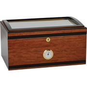 Humidor Supreme Aveiro Glasstop Cigar Humidor, Handcrafted with Finest Cherry and Black Wood, Holds 80-125 Cigars