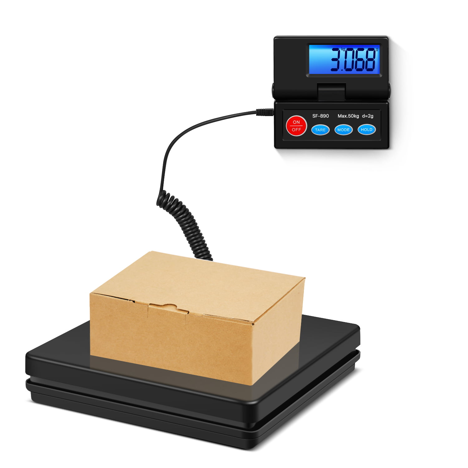 Package Scale Platform 50kg-2g Shipping Scale w/ Digital LCD Display Black