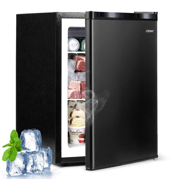 Costway 2.1 Cu.Ft Small Freezer Compact Freezer with Reversible Single Door Black
