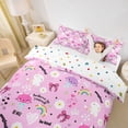 thumbnail image 3 of jejeloiu Pink Coquette Bow Duvet Cover Set Kids,Cute Cartoon Cat Bedding Full For Girls,Reversible,3pcs(No Comforter), 3 of 6