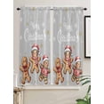 thumbnail image 5 of Gingerbread Grey Bathroom Window Curtain, Christmas Winter Snowflake Light Filtering Coffee Kitchen Curtains, Bedroom Living Room Curtains 2 Panel 84"x63", 5 of 6