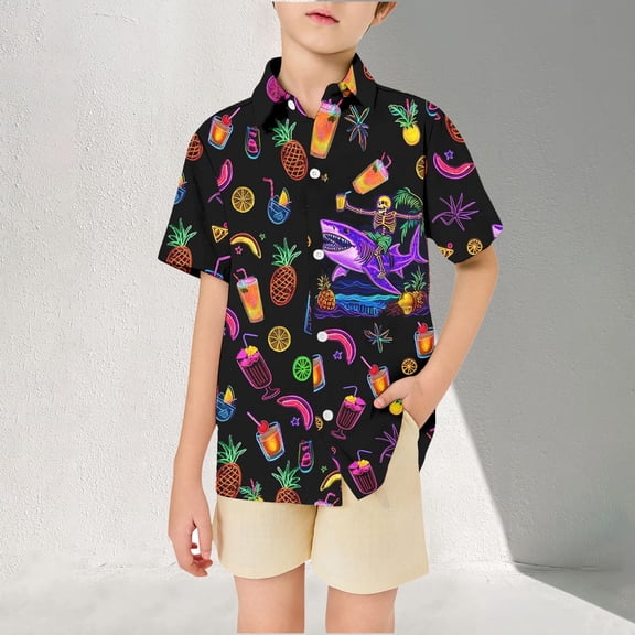 SHenli Boys Polo Shirts Size 14-16 Button Closure Gradient Shirt Short Sleeve Shirt Trendy Preppy Tops Tees Shirts for Youth Boys Girls