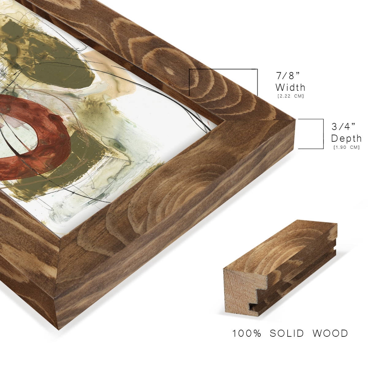 Rusted Loops I - Framed Print w/glass - Walnut