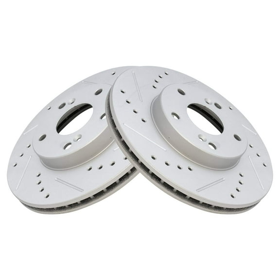 TRQ Front Performance Brake Rotors Set Premium G-Coated Fits Select 2014-2015 Acura ILX 1998-2017 Honda Accord 2006-2019 Civic 2016 CR-Z 2003-2011 Element 2013-2014 Fit 2019 Insight