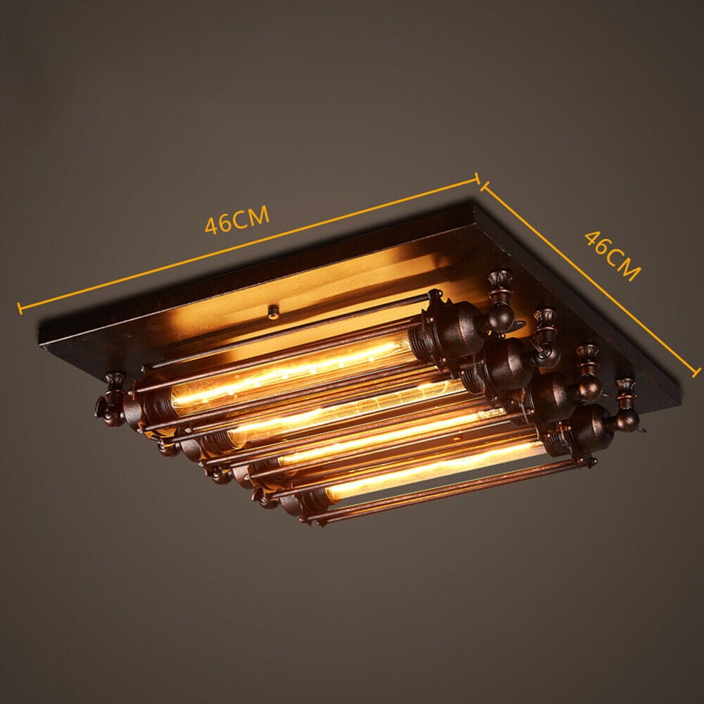 Industrial Steampunk Ceiling Light Fixture, Cage Shape, Metal Pendant Loft Lamp for ‎Indoor