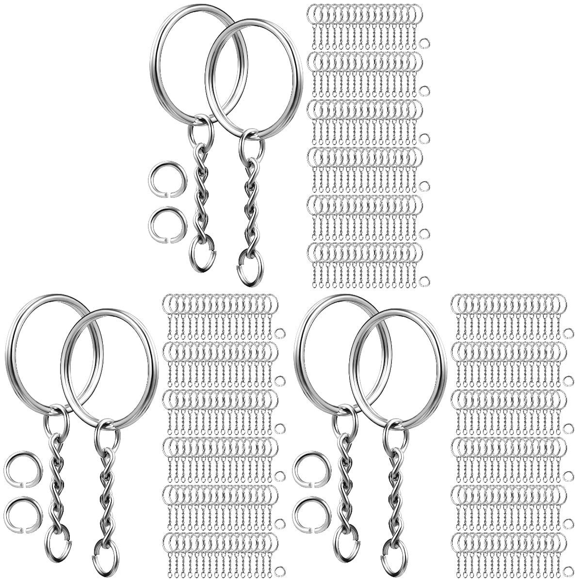 MLINS 360 Pcs  Keychain Making Accessories Key Rings Jump Rings with Chains for Organizing Keys and Making Crafts