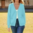 thumbnail image 2 of Gyexs Cardigan Sweaters for Women Casual Lightweight Soft Knit V Neck Womens Cardigans Sweater Trendy Fall Winter Clothes (Blue, Size XS), 2 of 7