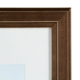 DesignOvation Kieva Solid Wood Picture Frames, Distressed Espresso Brown 11x14 matted to 8x10