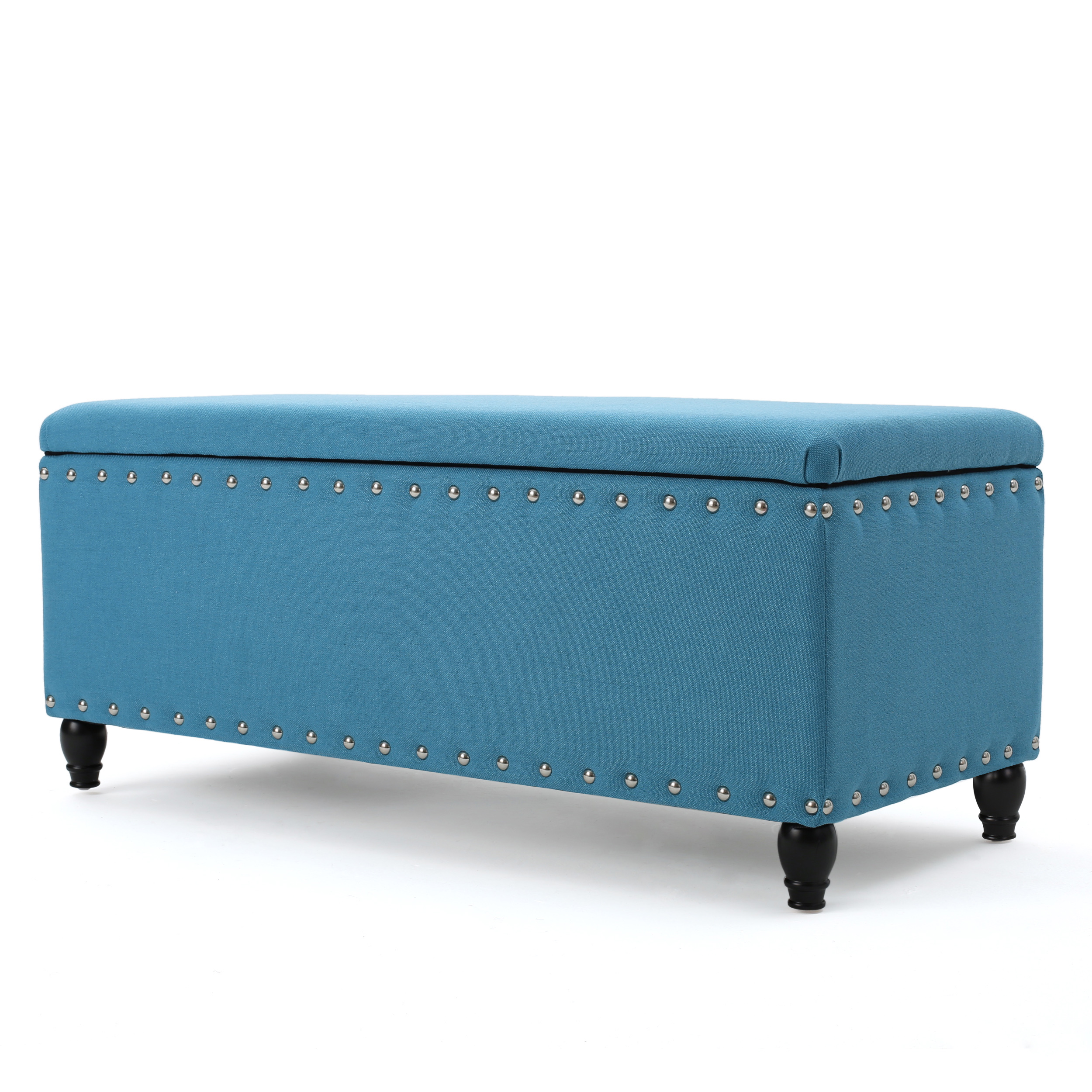 Dynasty Fabric Storage Ottoman, Teal