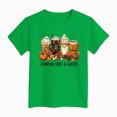 thumbnail image 4 of KPOPLK Big Girls Halloween T-Shirt Fall Cute Cartoon Ghost Short Sleeve Shirt Kids Girl Crewneck Top Size 5-6 Years,Green, 4 of 4