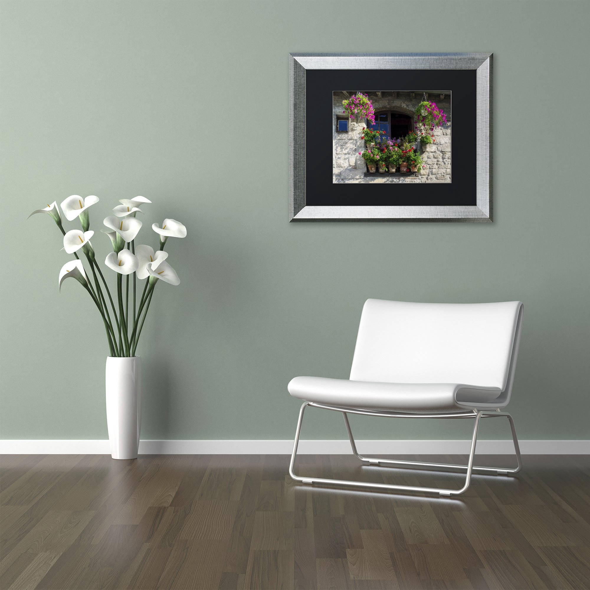Trademark Fine Art "Window Dressing" Canvas Art by Michael Blanchette Photography Black Matte, Silver Frame