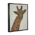 thumbnail image 3 of Stupell Industries Pleasant Giraffe Animal Intricate Floral Fractal Details Graphic Art Jet Black Floating Framed Canvas Print Wall Art, Design by Valentina Harper, 3 of 6