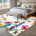 thumbnail image 5 of Area Rug 72×108in, Country Colorful Wildflower Herb Floor Carpet Living Room Rug, Summer Blossom Floral Non-Slip Welcome Mat Indoor Rugs for Bedroom Dining Room, 5 of 9