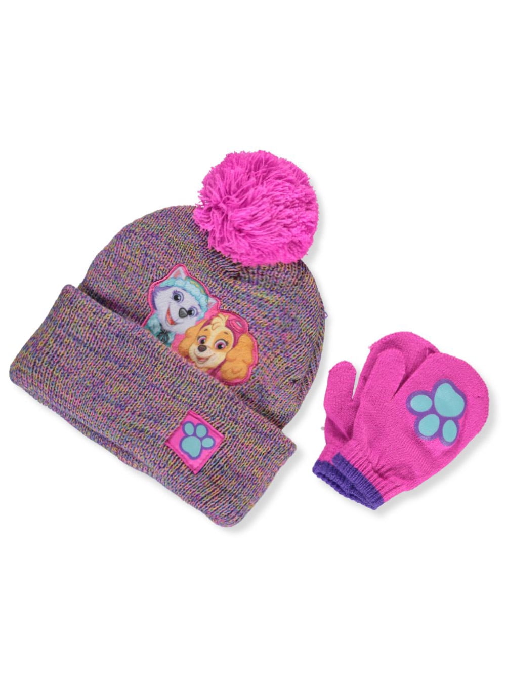 Paw Patrol Toddler Girls Winter Hat and Gloves Set Pink 